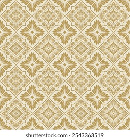 Seamless golden damask pattern for interior and luxury decoration. Vintage design inspired by elegant baroque. Suitable for wallpaper, textile, background.