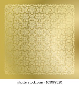 Seamless golden damask wallpaper