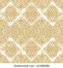 Seamless golden floral ornamental background