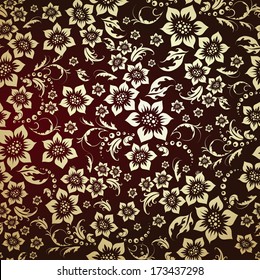 seamless golden floral pattern