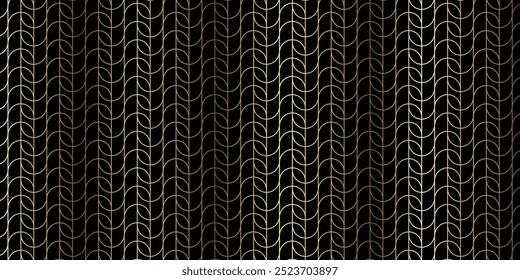 Seamless Golden Geometric pattern abstract wavy lines