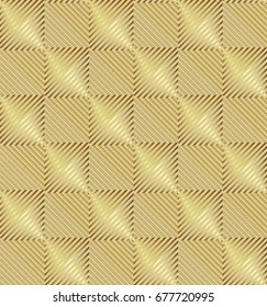 Seamless golden geometric pattern. Vector seamless pattern. Modern stylish texture. Repeating geometric background. Striped surfaces.