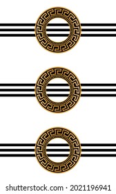 Seamless golden greek key pattern on white. Vector Illustration.