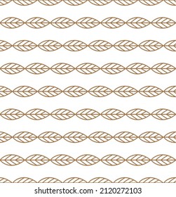 Seamless golden Greek leaves olive branch pattern design