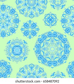 Seamless golden lace  vector pattern on white background