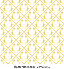 Seamless golden laurel wreath pattern vector