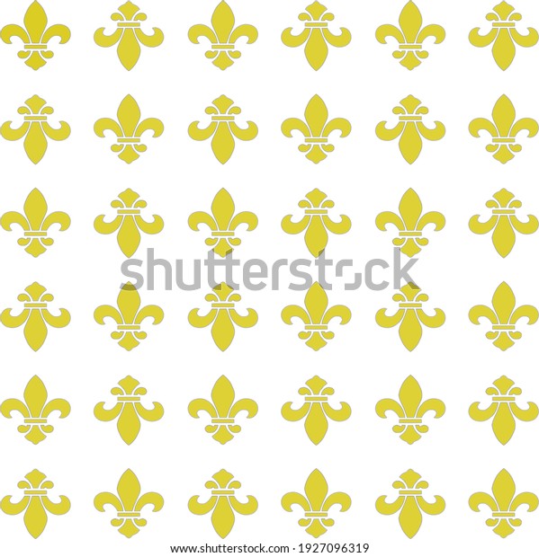 Seamless Golden Lily Fleurdelis Pattern Over Stock Vector (Royalty Free ...