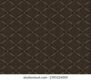 seamless golden lines pattern with square shape vector background