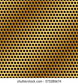 Seamless golden metal grid. Vector illustration EPS 10.
