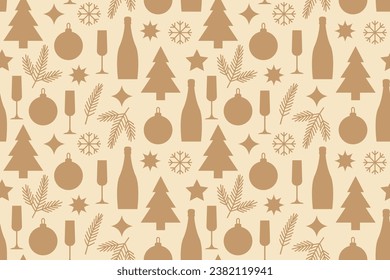 seamless golden New Year's Eve, christmas party pattern- vector illustration- vector illustration
