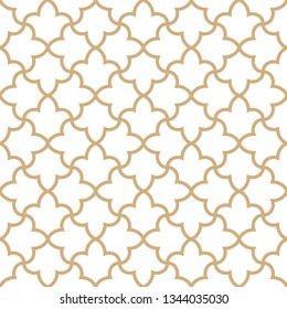 Seamless golden oriental pattern. Geometric linear texture. Vector illustration. Simple tiled texture.