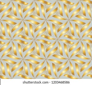 Seamless golden ornament in arabian style. Geometric abstract background. Vector illustration.