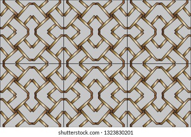 Seamless golden ornament in arabian style. Geometric abstract background. Pattern for wallpapers and backgrounds.  Geometric mosaic. Abstract texture. mosaic on a colored background.  