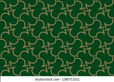 Seamless golden ornament in Arabian style. Geometric abstract background. Pattern for wallpapers and backgrounds.  Geometric mosaic. Abstract texture. Mosaic on a colored background.  