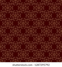 Seamless golden ornament on background. Floral ornament on background.  Seamless pattern for your design. Textile pattern. Wallpaper pattern