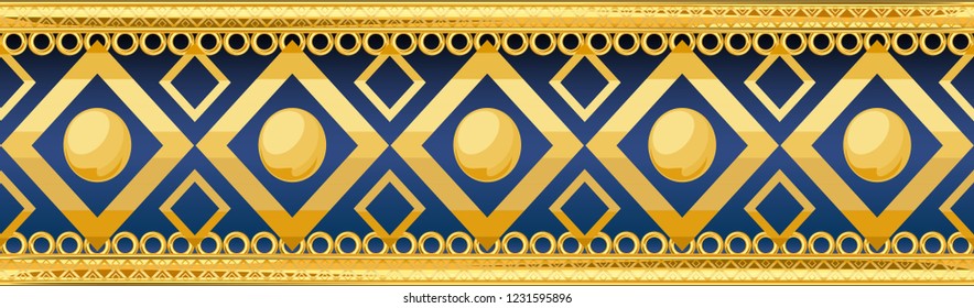 Seamless golden ornamental segment