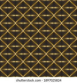 Patrón dorado sin remedio. Art Decó, fiestas Gatsby. Diseño geométrico, ilustración vintage.