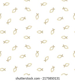 seamless golden pattern with christian fish jesus symbol, great for wrapping, textile, wallpaper, greeting card- vector illustration