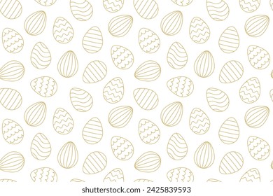 patrón de oro sin costura con huevos de pascua - ilustración vectorial- ilustración vectorial