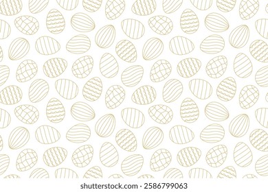 seamless golden pattern with easter eggs - vector illustration