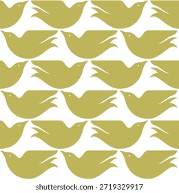 Patrón dorado inconsútil, diseño geométrico del Vector del pájaro, fondo abstracto.