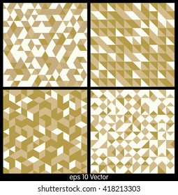 Seamless Golden Pattern of geometric shapes