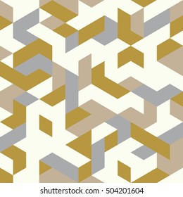 Seamless Golden Pattern of geometric shapes