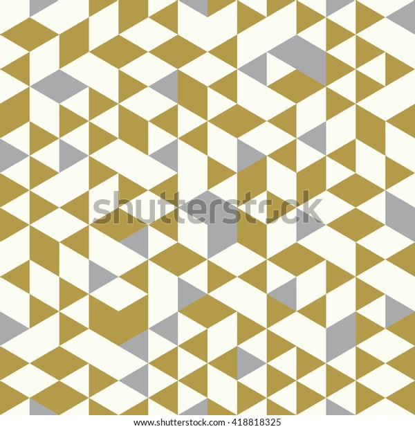 Seamless Golden Pattern Geometric Shapes Stock Vector (Royalty Free ...