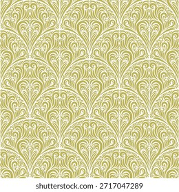 Seamless golden pattern, geometric vector design, abstract background.