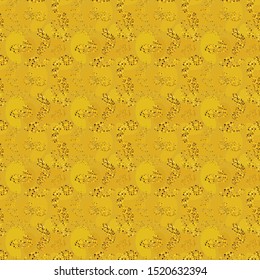 seamless golden pattern tile with glittery filled organic shapes with dots and stars for festive surface designs, Christmas, packaging, wrapping, textile, fabric, wallpaper and backdrop. seamless tile