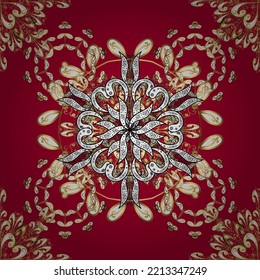 seamless golden pattern. vector golden floral ornament brocade textile and glass pattern. Gold metal with floral pattern. Colors with golden elements.