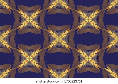 Seamless golden patterns on a dark background.