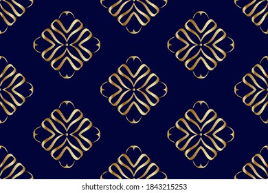 Seamless golden patterns on a dark background.