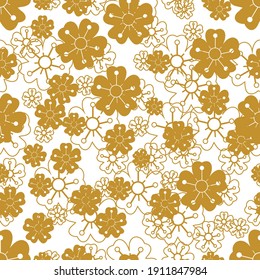 seamless golden rectangular floral pattern for any decor