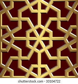 Seamless golden relief background. Vector illustration.