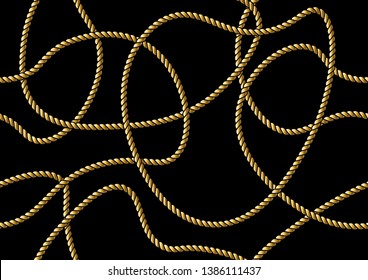 Seamless Golden Rope Pattern for Fashion Prints