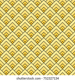 seamless golden scale vector pattern background. Thai pattern.