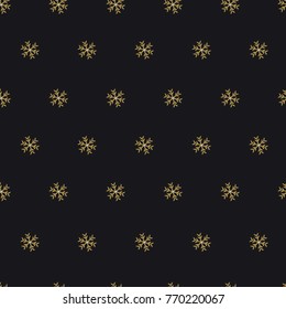 Seamless Golden Snow Pattern. Simple Elegant Design