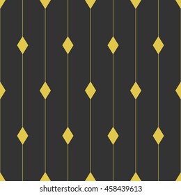 Seamless golden  square on black background Pattern.luxury Pattern.