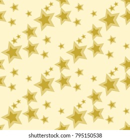 Seamless golden star pattern.