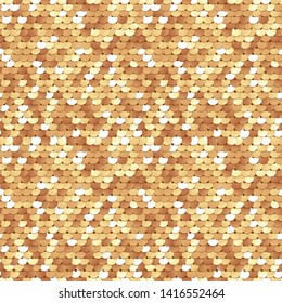 Seamless golden texture of fabric with sequins - vector eps10. Abstract palliettes background.