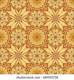 Seamless golden tile background, Arabic, Indian patterns