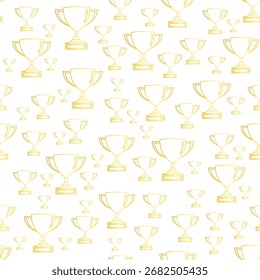 Patrón de trofeo dorado sin fisuras: un elegante fondo de premios y reconocimientos para celebraciones y logros