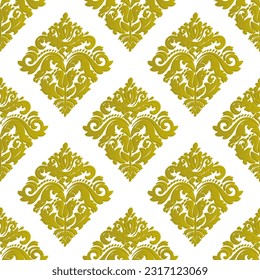 Seamless golden vector oriental ornament. Oriental traditional pattern with 3D elements, shadows and highlights