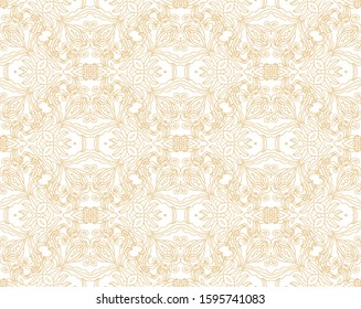 Seamless golden vector ornamental  texture,   oriental, medieval style