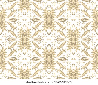 Seamless golden vector ornamental  texture,   oriental, medieval style