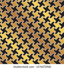 Seamless golden weave pattern background. Ideal for gift wrapping paper.