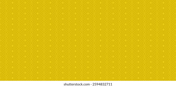 a seamless golden-yellow vector background with an intricate geometric pattern composed of interlocking circular shapes.