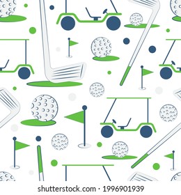 Seamless golf vector seamless repeat pattern vector set of sports equipment.