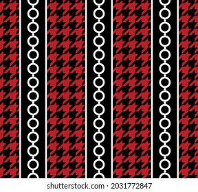 Seamless Goose foot with chain pattern. Vector Illustration.
